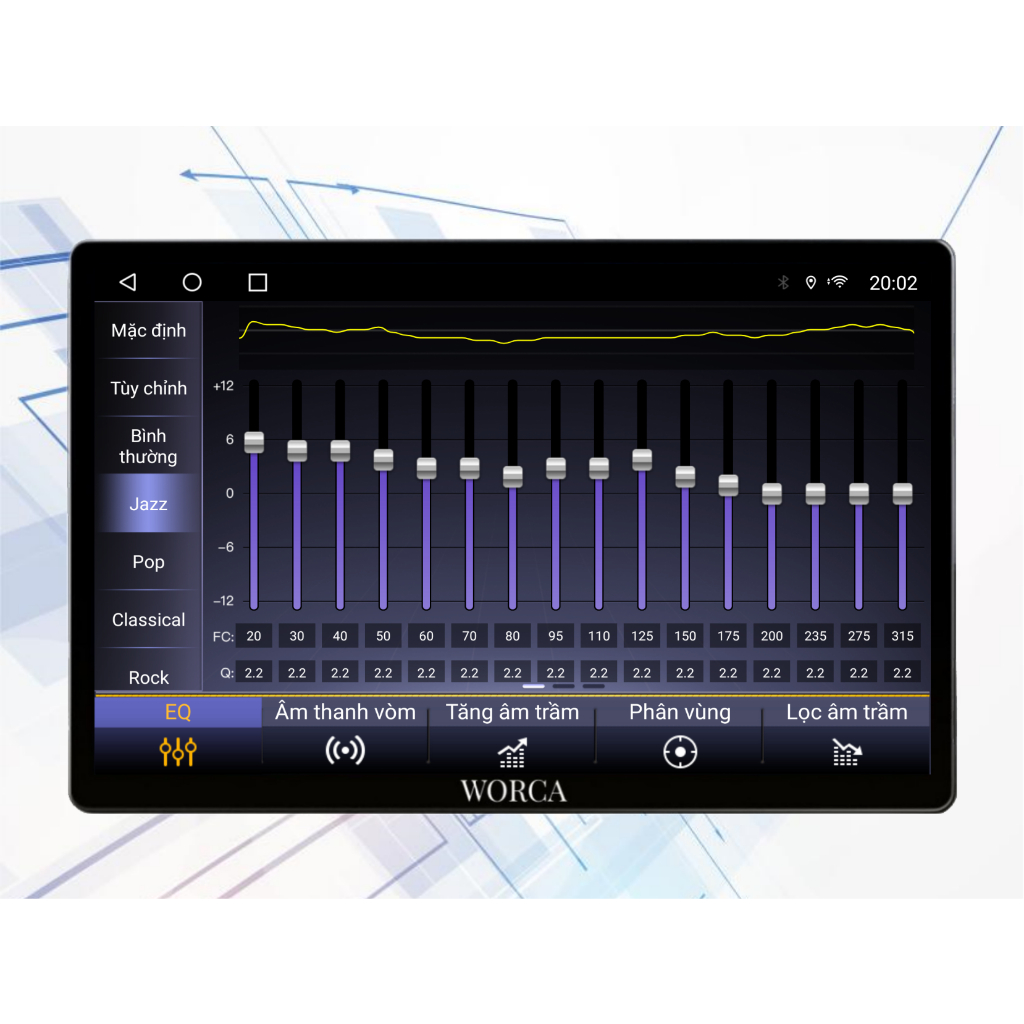 Màn Hình Android Ô TÔ WORCA 13.1 inch/ Chip 8 Ram 4G+64G SIM4G/IPS/DSP/2.5D/Carplay/Chia đôi màn hình 4K UHD