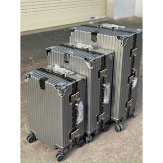 [SHIP HỎA TỐC] Vali khung nhôm khóa sập cao cấp - Vali mẫu vuông bo 4 góc kim loại tráng gương