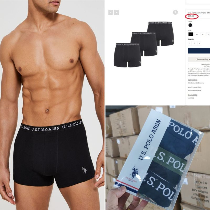 Quần sịp đùi nam combo 3 quần #AUTHENTIC #POLOLAUREN full hộp