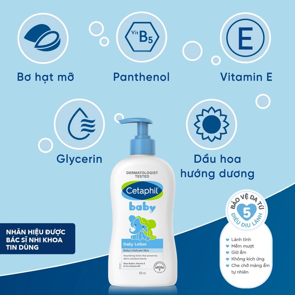 Sữa dưỡng da Cetaphil cho bé - Cetaphil Baby Daily Lotion 400ml