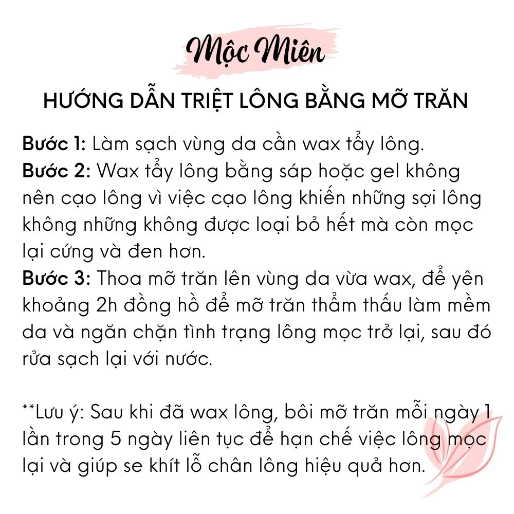 MỠ TRĂN NGUYÊN CHẤT GIÚP TRIỆT LÔNG