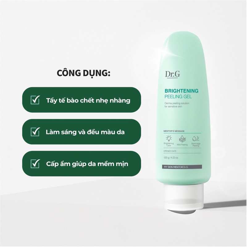 Tẩy Da Chết Dạng Gel Dưỡng Da Sáng Mịn Màng Dr.G Brightening Peeling Gel (120g/30g)