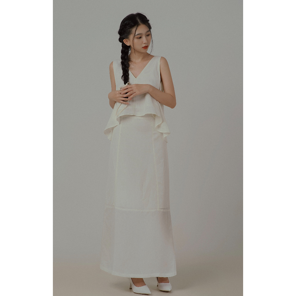 Set váy linen phối rã Slide Set - Ore.wardrobe