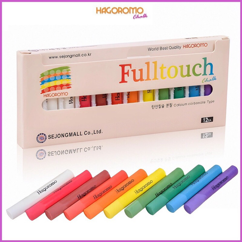 Phấn viết bảng cao cấp Hagoromo Fulltouch Hàn Quốc (Hộp 12 viên)