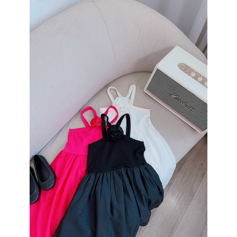 Váy đầm đan chéo cotton phối thô cho bé gái 10-28kg