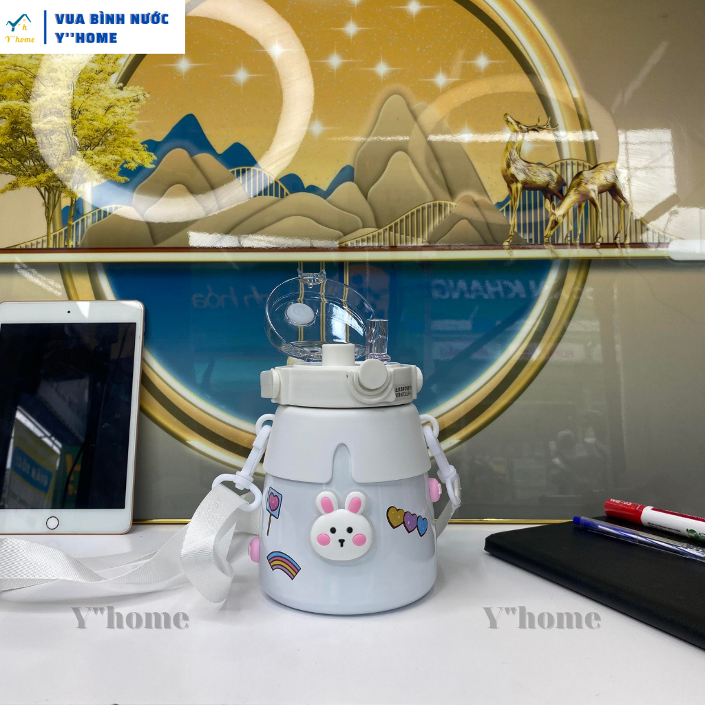 Bình nước giữ nhiệt dễ thương 1100ml dành cho nữ, Bình giữ nhiệt cao cấp mang phong cách trẻ trung, 2 Lớp Inox dày dặn. | BigBuy360 - bigbuy360.vn