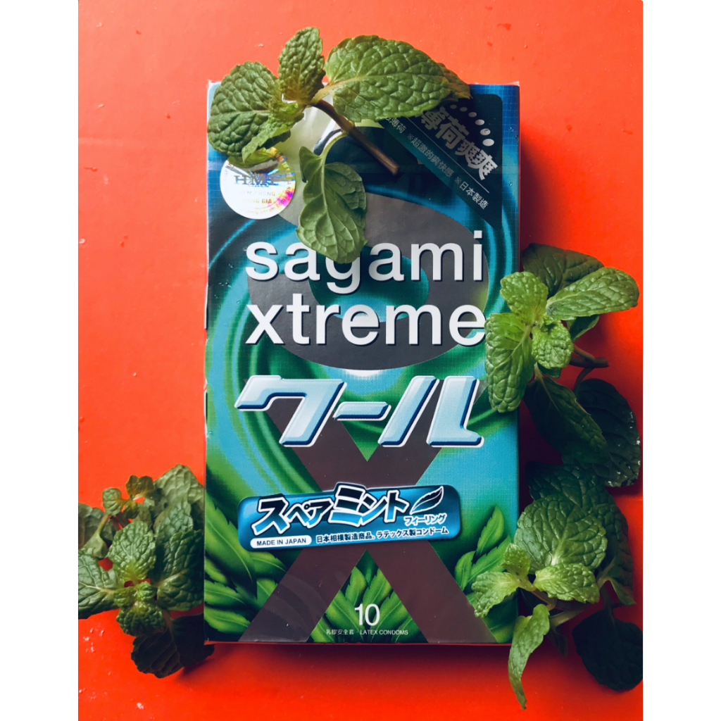 Combo 2 hộp bao cao su Sagami Xtreme Super Thin + bcs Sagami Spearmint bạc hà Nhật Bản - M.A shop