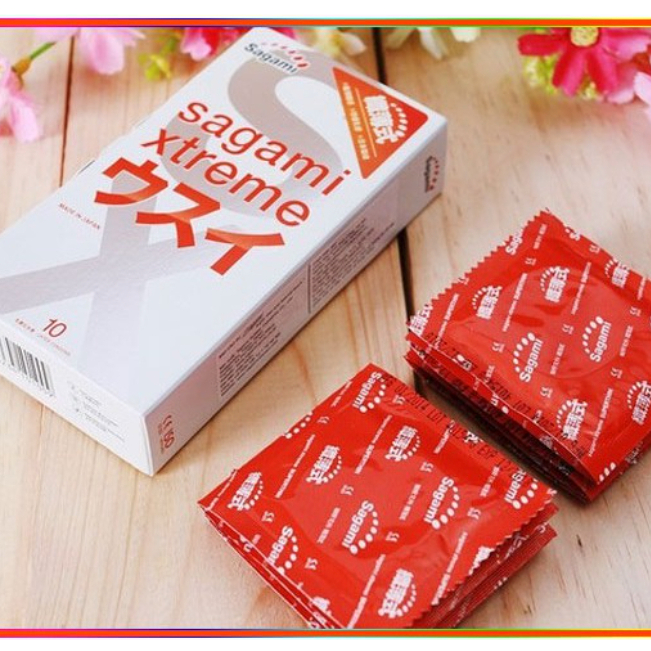 Combo 2 hộp bao cao su Sagami Xtreme Super Thin + bcs Sagami Spearmint bạc hà Nhật Bản - M.A shop