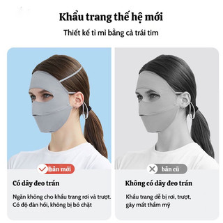 Khẩu trang toàn mặt chống 99% tia UV, khẩu trang ninjia hai lớp chống nắng UPF 50+ KT 2