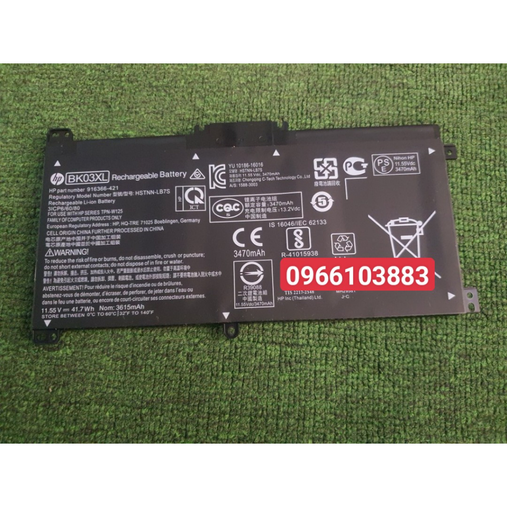 Pin Dành Cho Laptop HP PAVILION X360 14-BA BK03XL 916366-421 HSTNN-LB7S BK03041XL HSTNN-UB7G Zin New