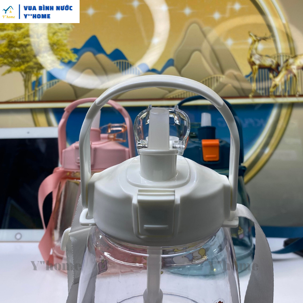 Bình nước trẻ em dung tích lớn 1300ml có ống hút, Bình uống nước cho bé kute kèm tikker 3D, 7 Ngày Đổi Trả! | BigBuy360 - bigbuy360.vn