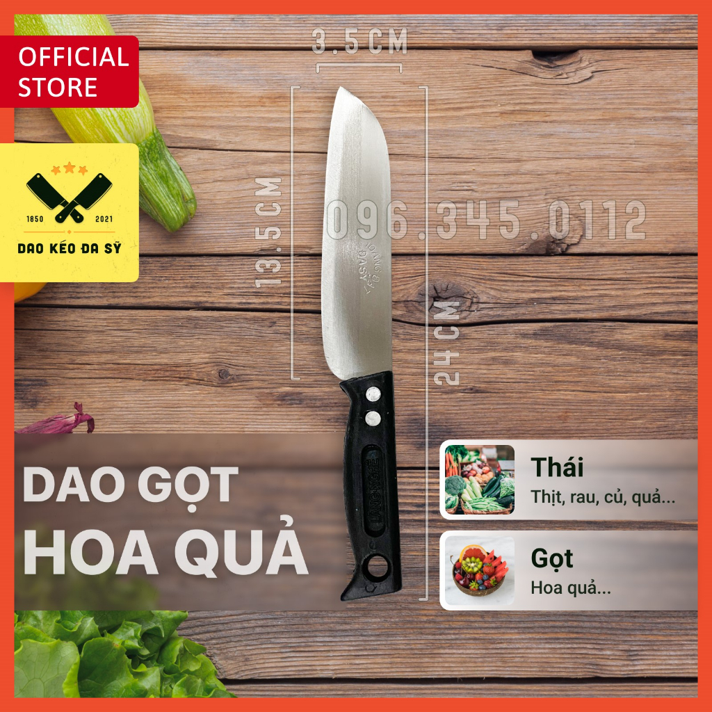 Dao gọt hoa quả - Dao Đa Sỹ - thép Nhật trắng không gỉ