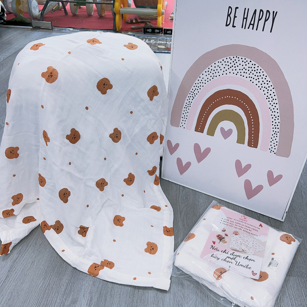 Khăn đa năng sợi tre 4 lớp Umibe cao cấp 110x110cm