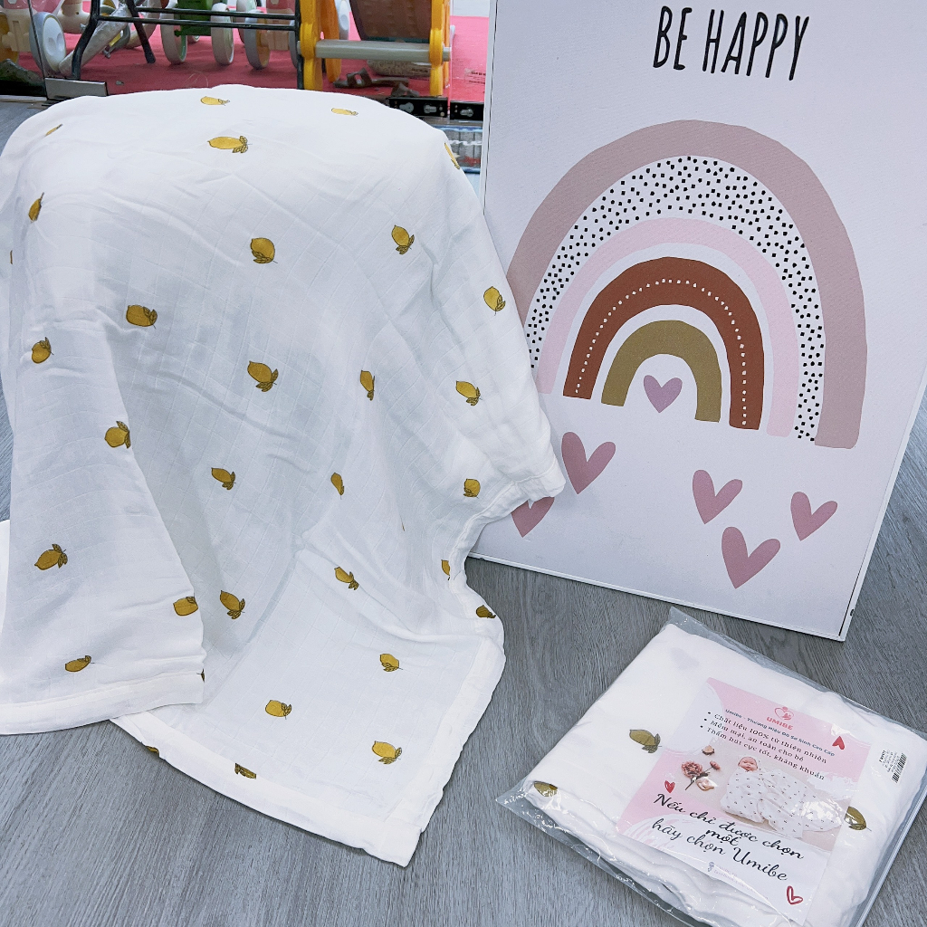 Khăn đa năng sợi tre 4 lớp Umibe cao cấp 110x110cm