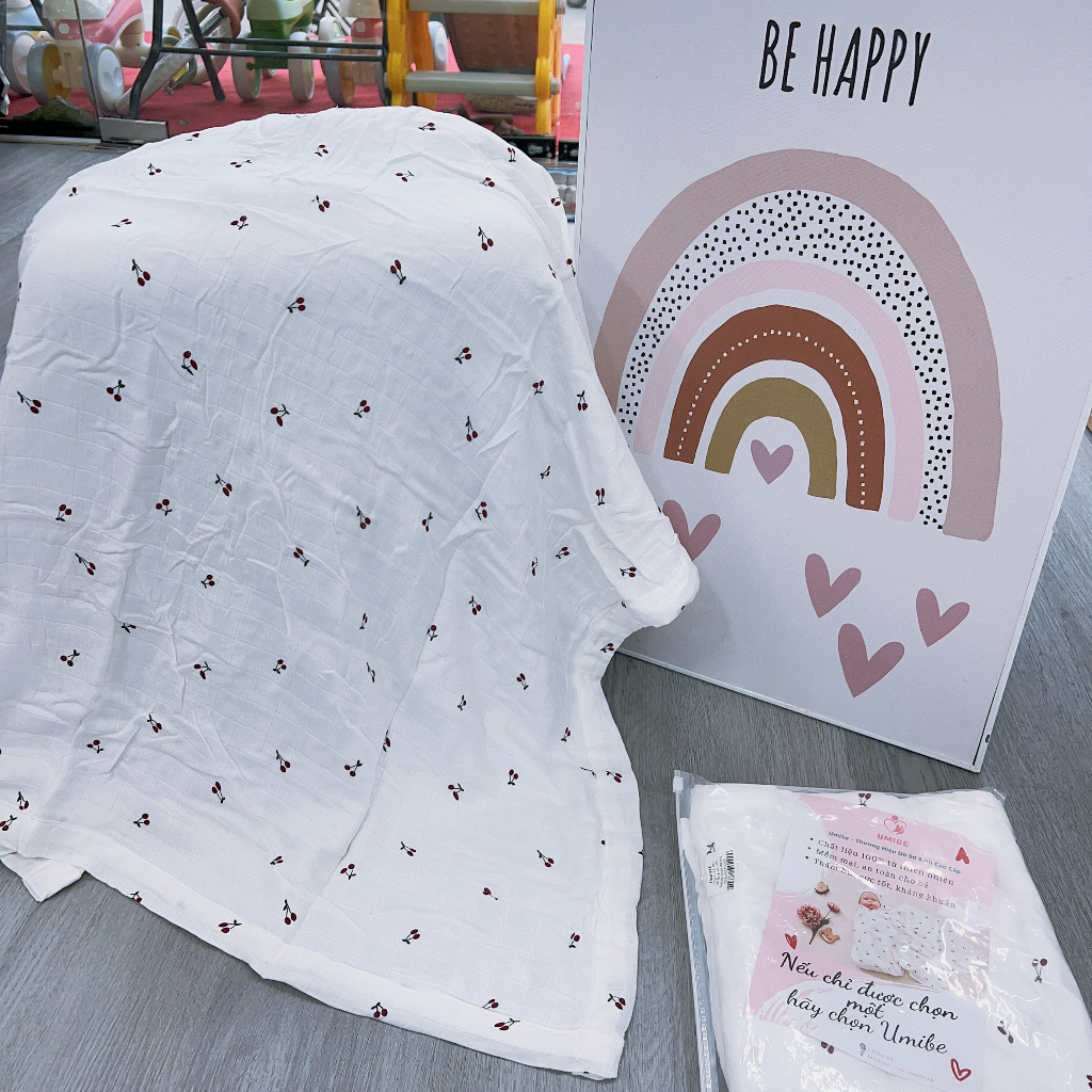 Khăn đa năng sợi tre 4 lớp Umibe cao cấp 110x110cm