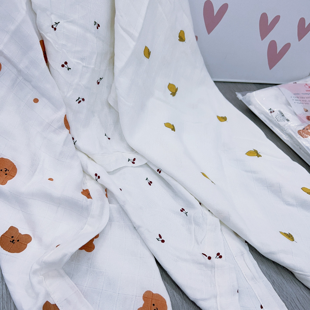 Khăn đa năng sợi tre 4 lớp Umibe cao cấp 110x110cm