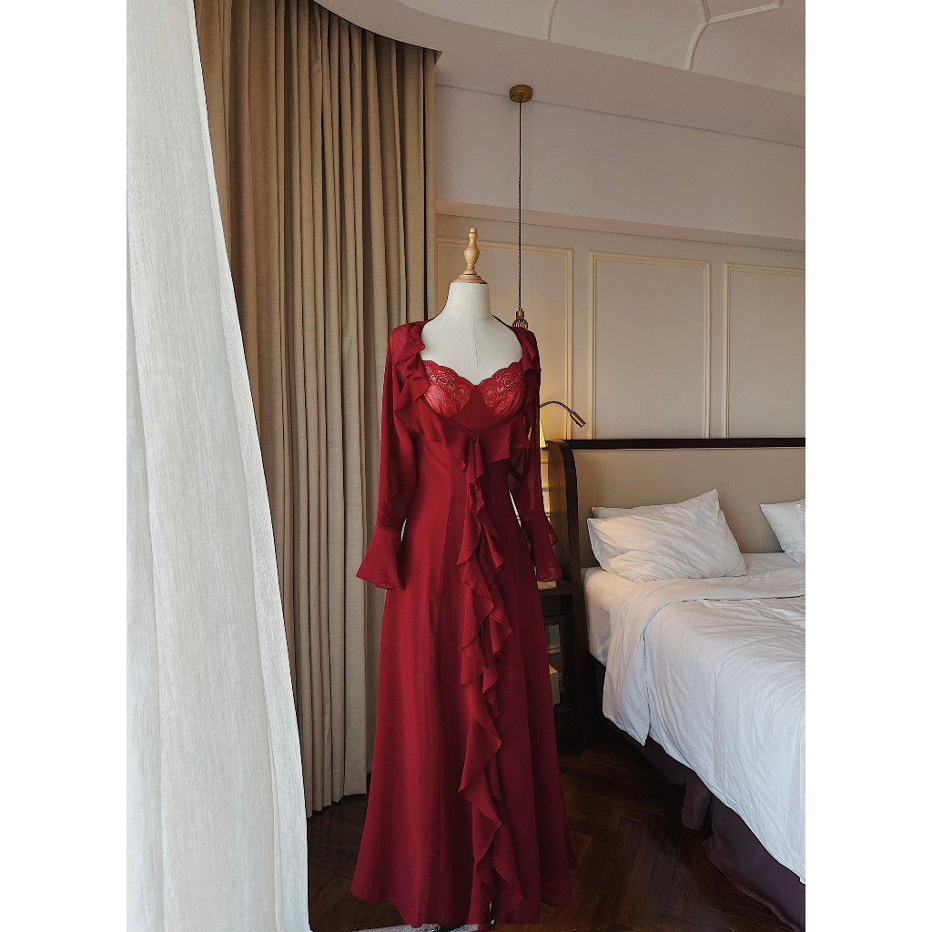 Khoác Kimono voan Helena L'âme Rouge