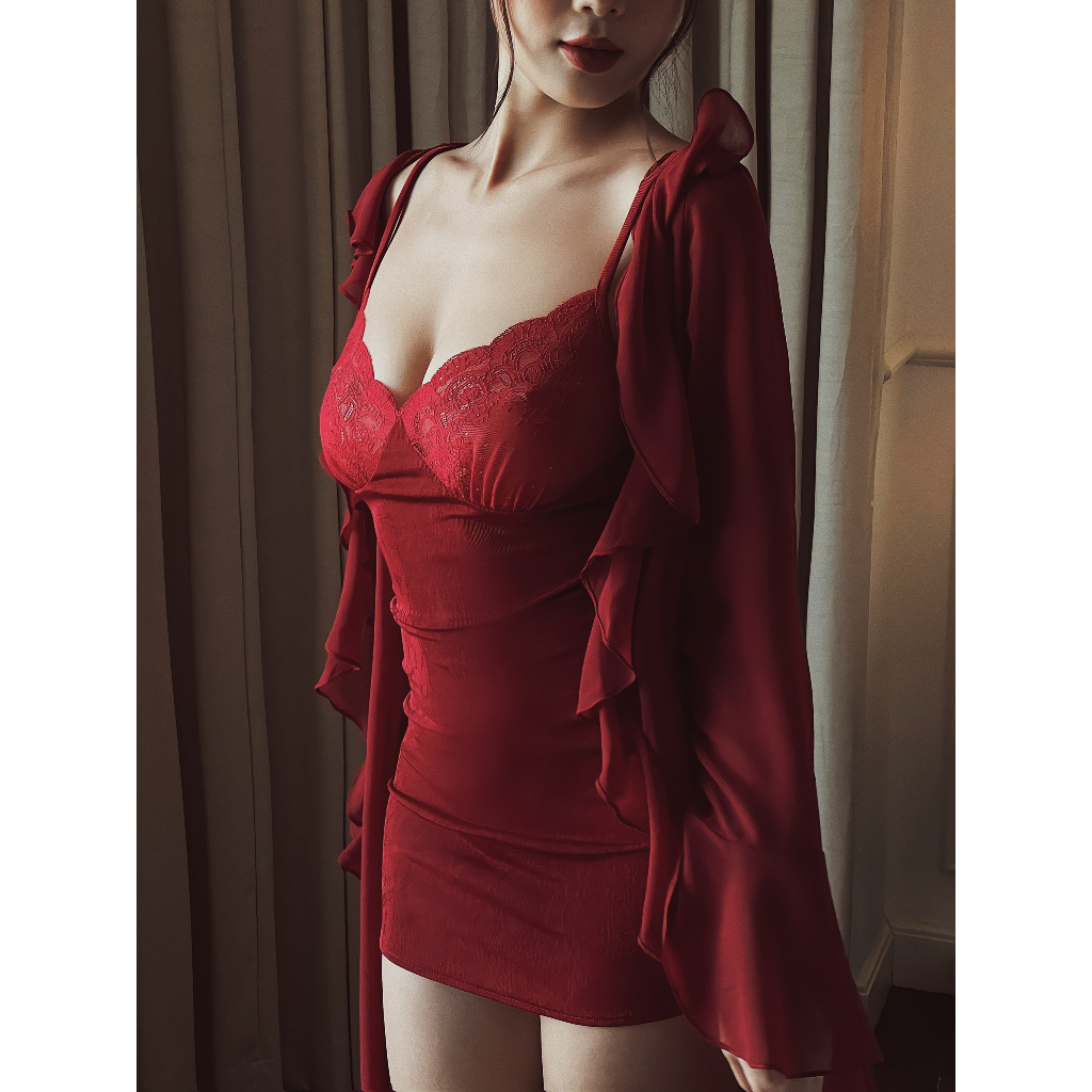 Khoác Kimono voan Helena L'âme Rouge