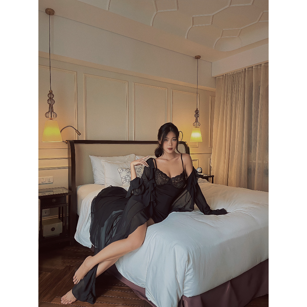 Khoác Kimono voan Helena L'âme Rouge