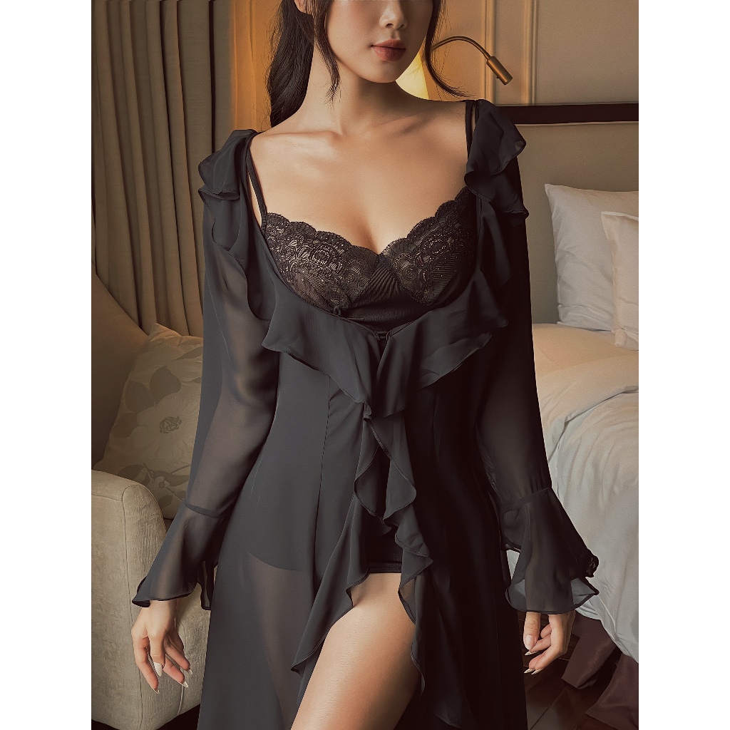 Khoác Kimono voan Helena L'âme Rouge