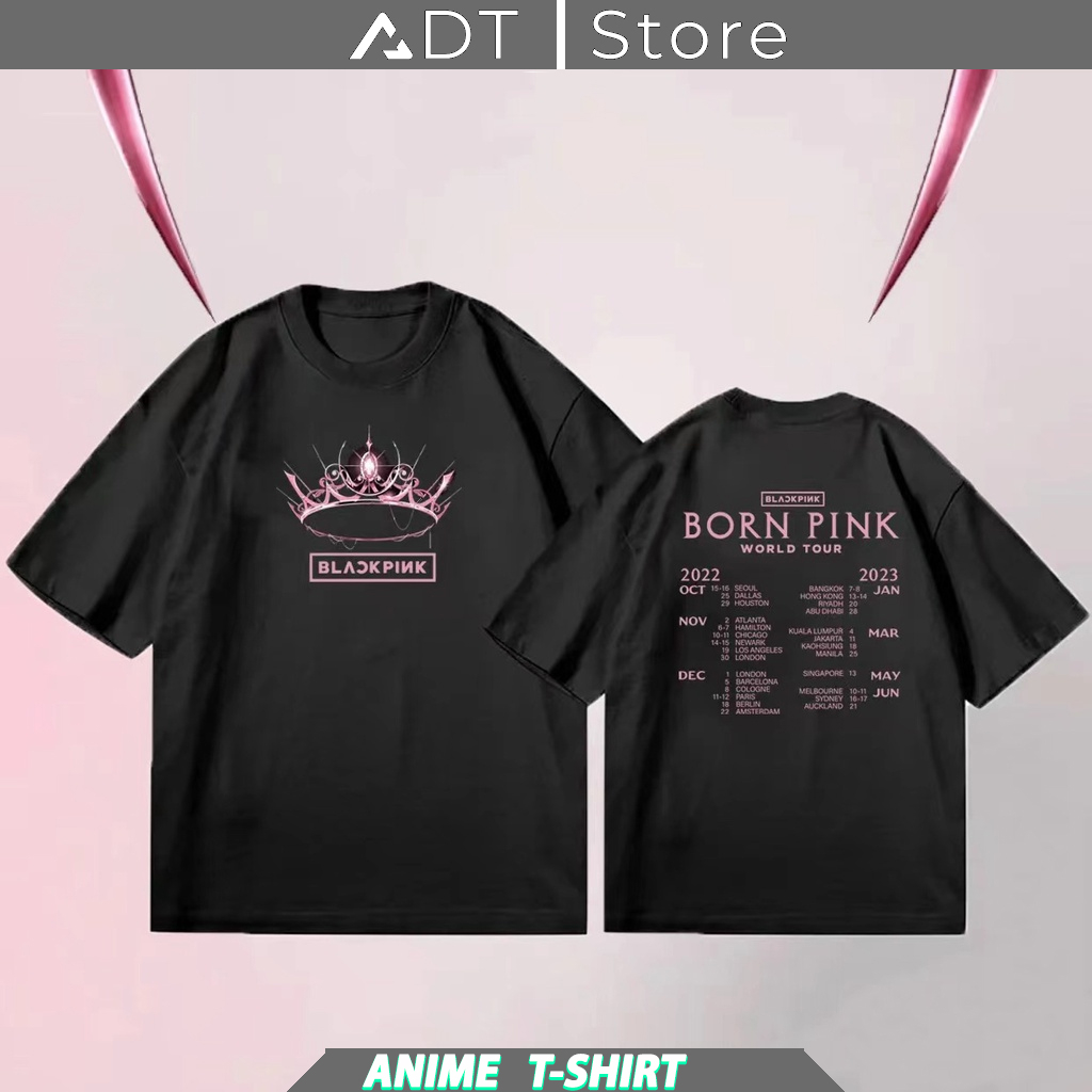 Áo Thun Cotton Tay Ngắn In Hình LISA JISOO JENNIE Ross World Tour 2023