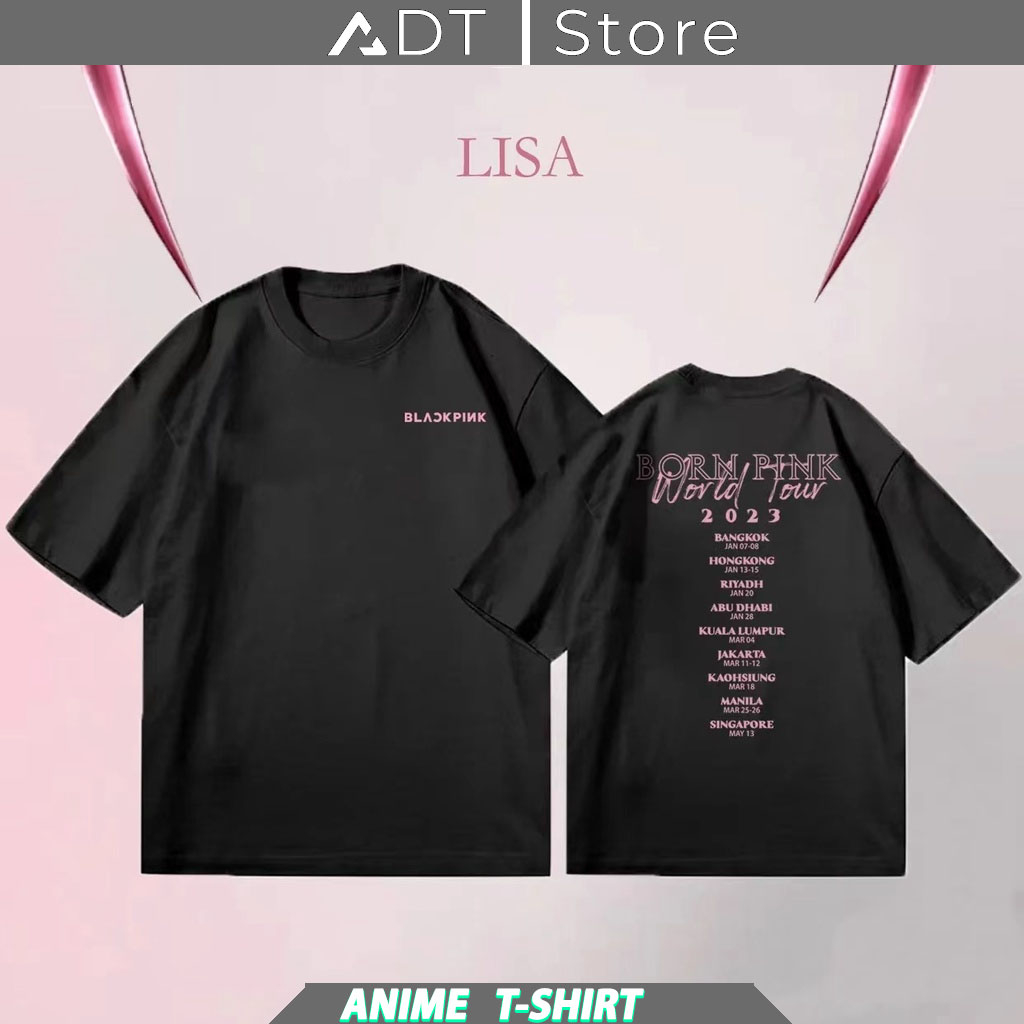 Áo Thun Cotton Tay Ngắn In Hình LISA JISOO JENNIE Ross World Tour 2023