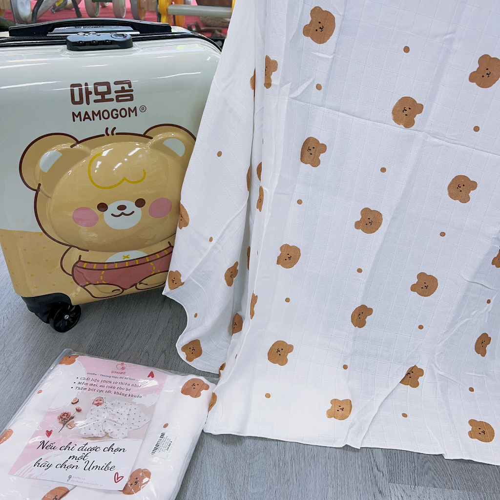 Khăn đa năng sợi tre 4 lớp Umibe cao cấp 110x110cm