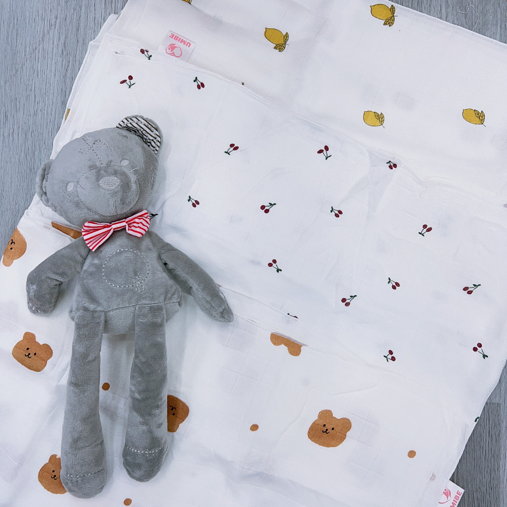 Khăn đa năng sợi tre 4 lớp Umibe cao cấp 110x110cm