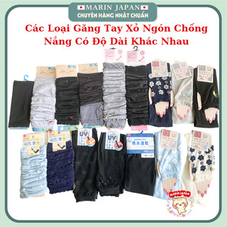 Các loại găng tay xỏ ngón chống nắng có độ dài khác nhau nội địa Nhật