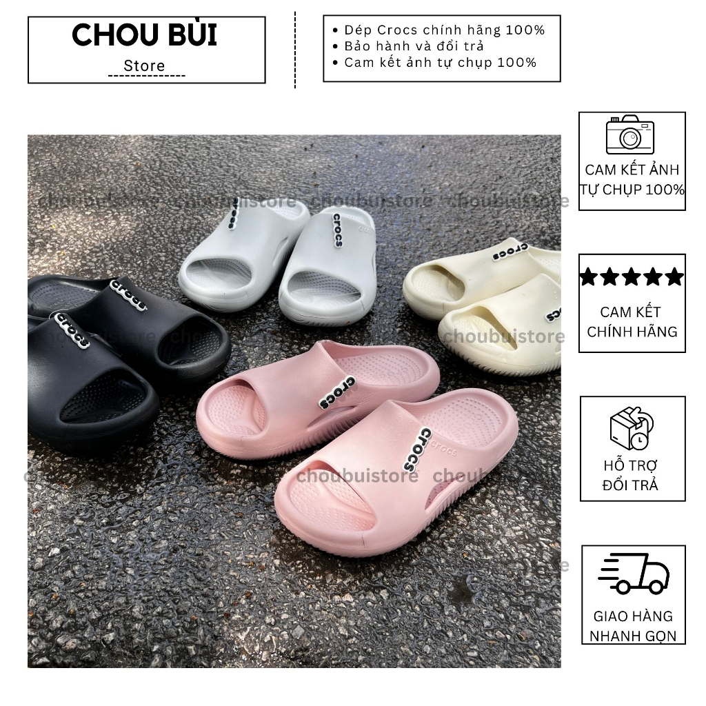 Dép Crosc 2 quai chính hãng , dép lê crocs hàng lỗi đã được xử lý và tặng kèm sticker dễ thương - Chou Bùi Store