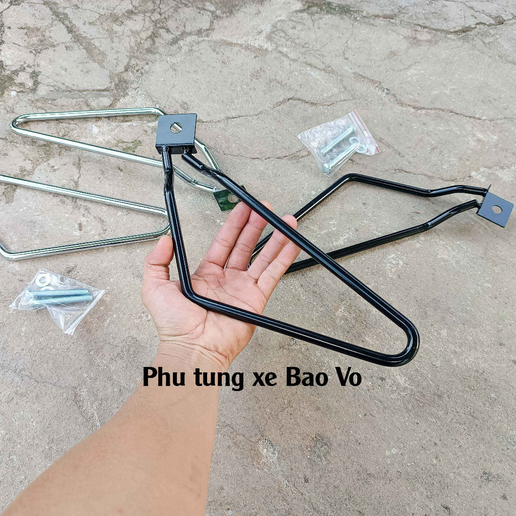 Pát thép lắp túi treo hông xe máy, gọng - giá đỡ túi da