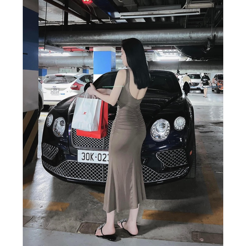 Váy maxi body zip rúm eo siêu xinh