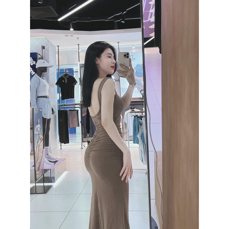 Váy maxi body zip rúm eo siêu xinh