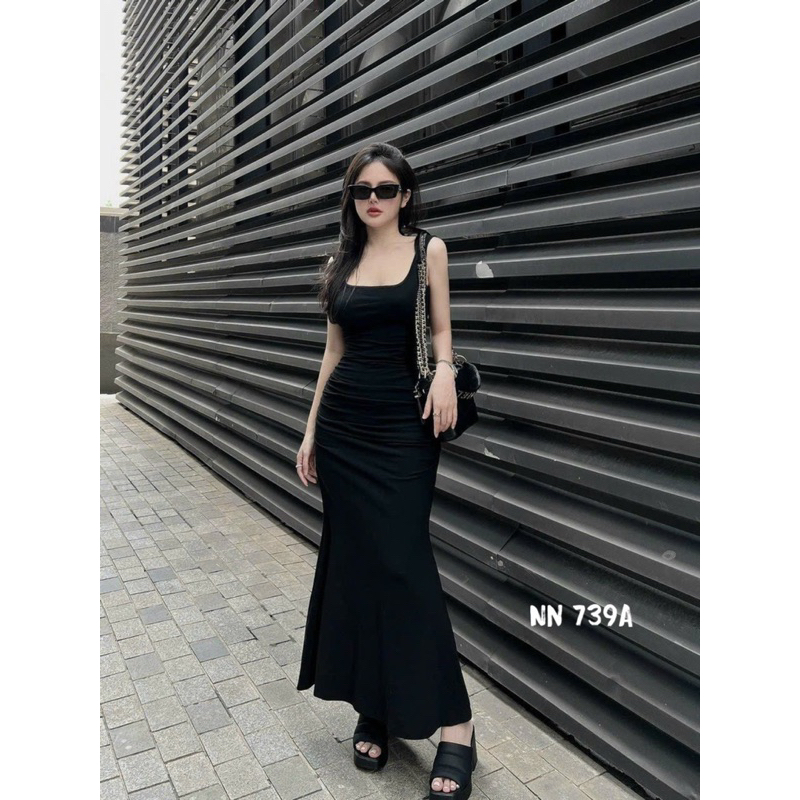 Váy maxi body zip rúm eo siêu xinh
