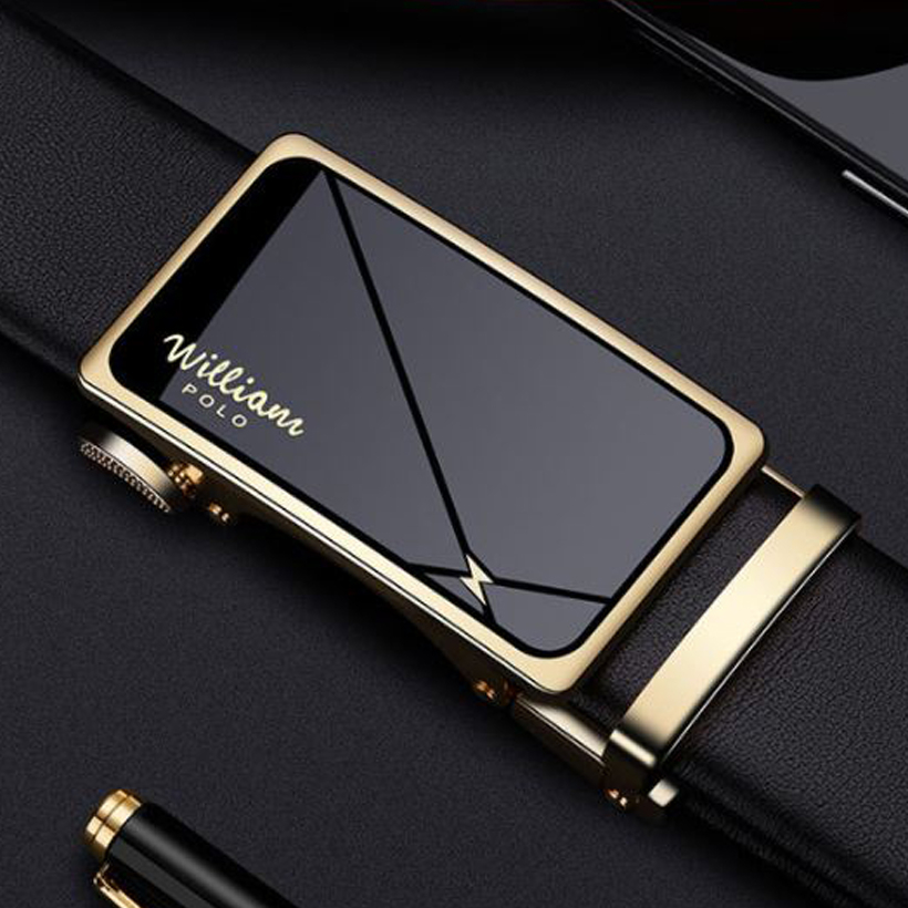 Thắt lưng nam cao cấp hàng hiệu WilliamPOLO chất liệu da Bò nguyên tấm - POLO 20527P-C