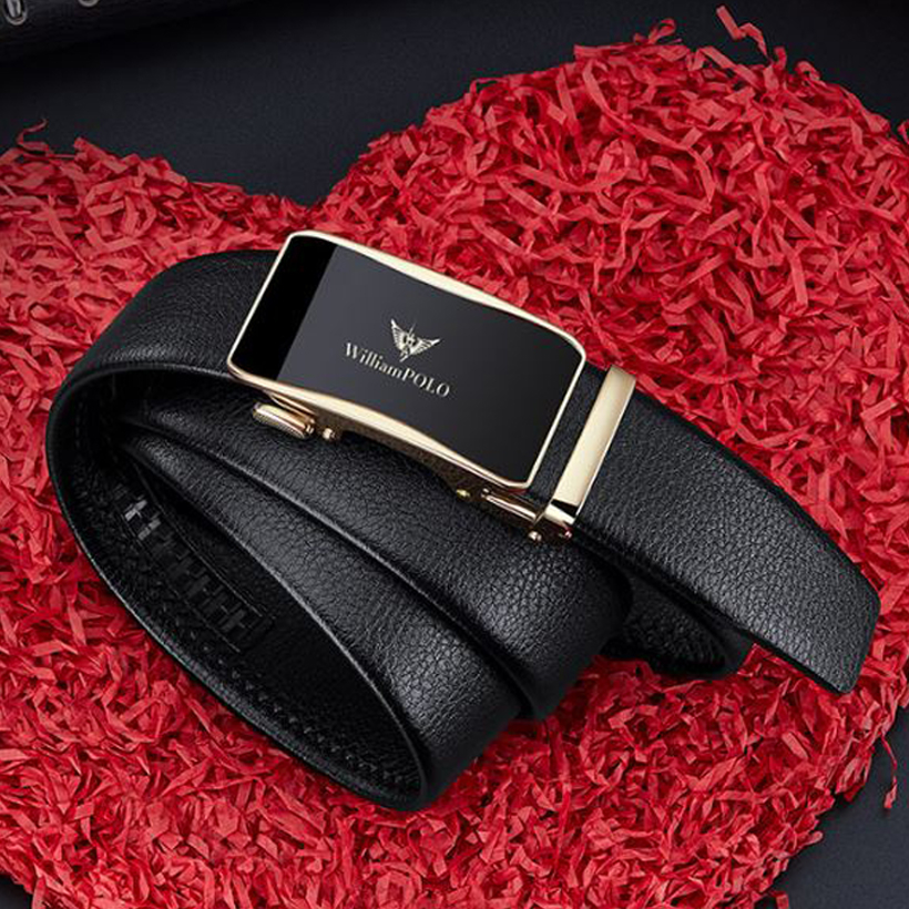 Thắt lưng nam cao cấp hàng hiệu WilliamPOLO chất liệu da Bò nguyên tấm - POLO 2235P