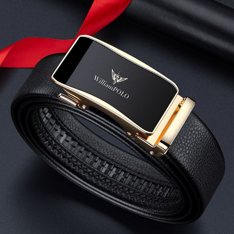 Thắt lưng nam cao cấp hàng hiệu WilliamPOLO chất liệu da Bò nguyên tấm - POLO 2235P