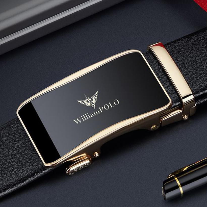 Thắt lưng nam cao cấp hàng hiệu WilliamPOLO chất liệu da Bò nguyên tấm - POLO 2235P