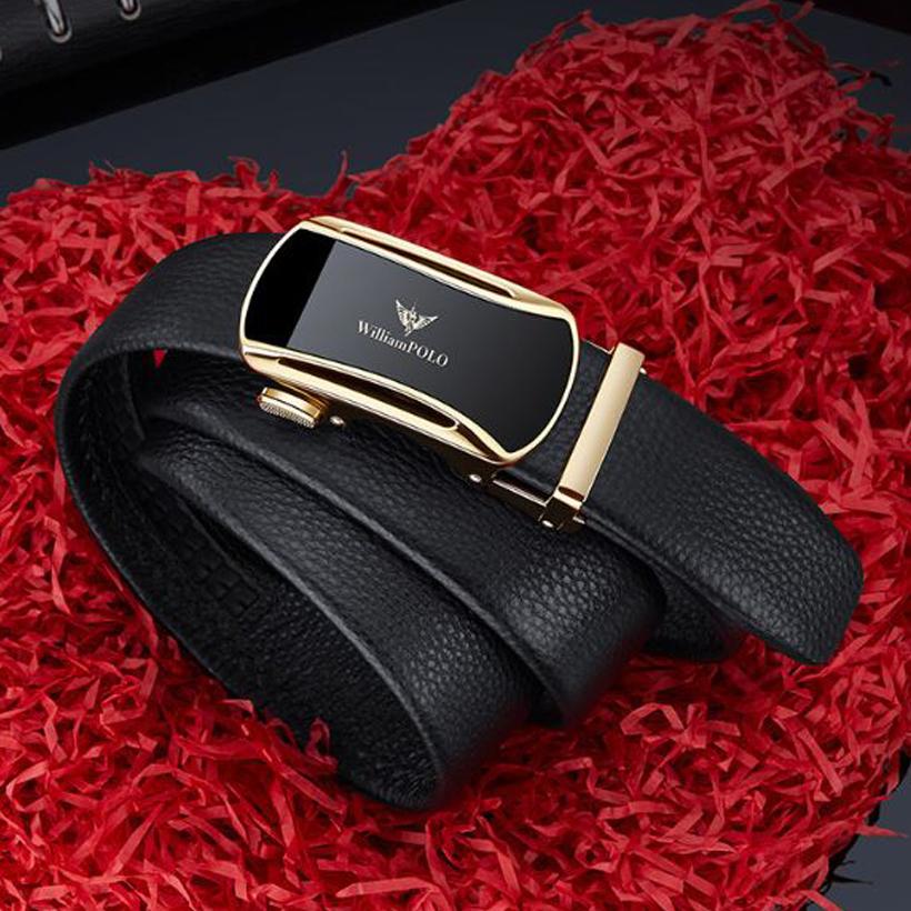 Thắt lưng nam cao cấp hàng hiệu WilliamPOLO chất liệu da Bò nguyên tấm - POLO 2122P