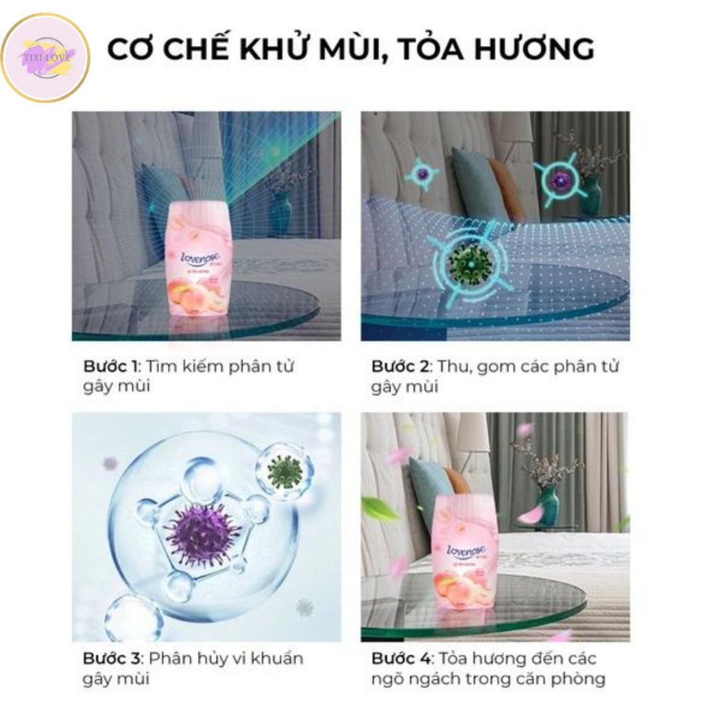 Lọ để thơm phòng Lovenose dung tích 250ml, lọ khử mùi phòng hương nho đào thơm lâu tới 60 ngày