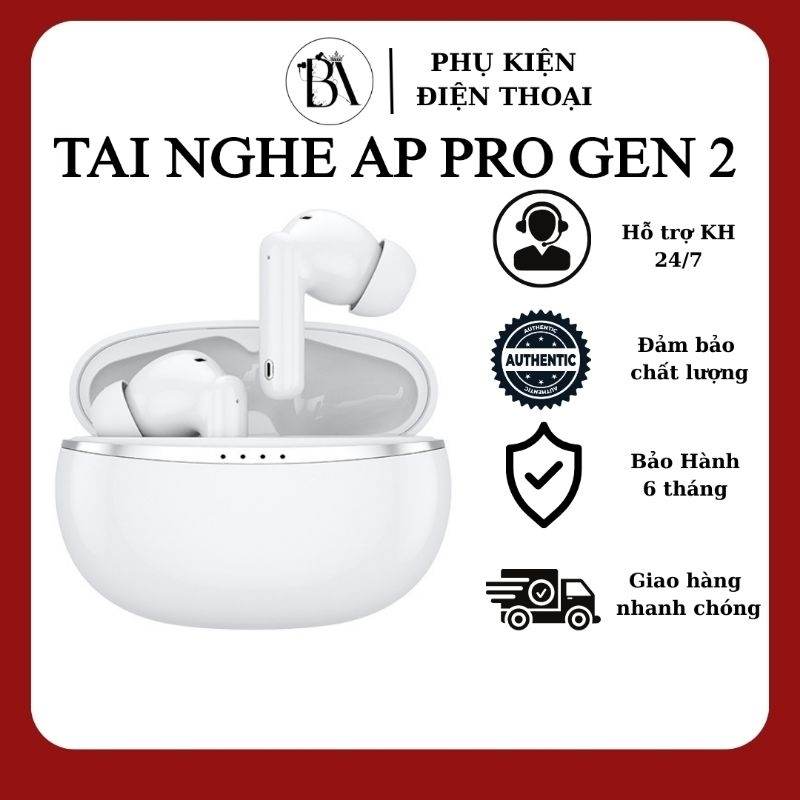 Tai Nghe Bluetooth không dây AP PRO 2 Bản Cao Cấp Định Vị Đổi Tên Tai Nghe Không Dây Tự Động Kết Nối Dùng