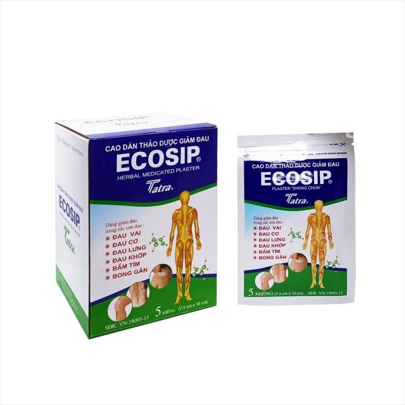 Cao dán thảo dược Ecoship gói lẻ *5miếng dán