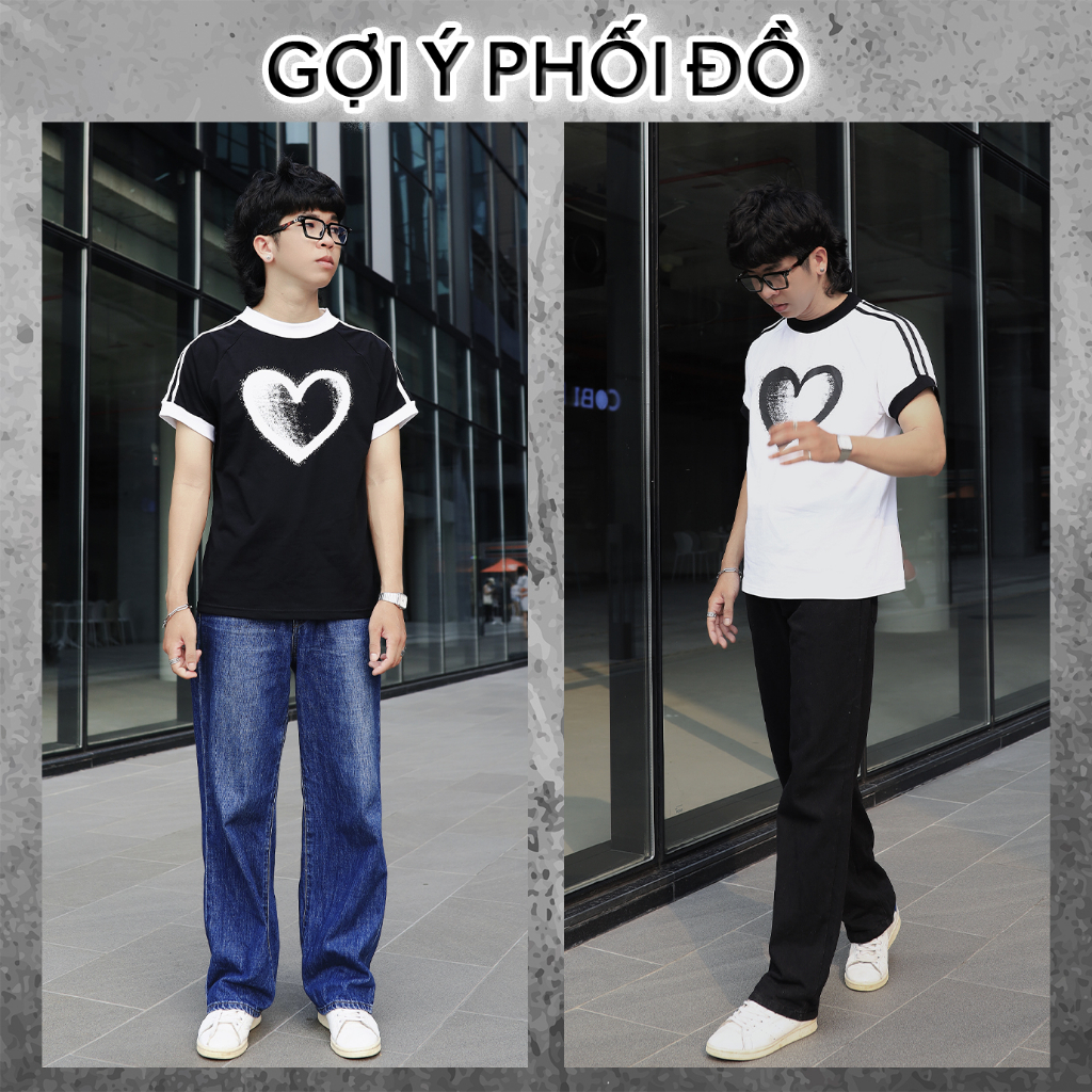 Áo thun baby tee fit WHO CONCEPT, ringer tee hình trái tim