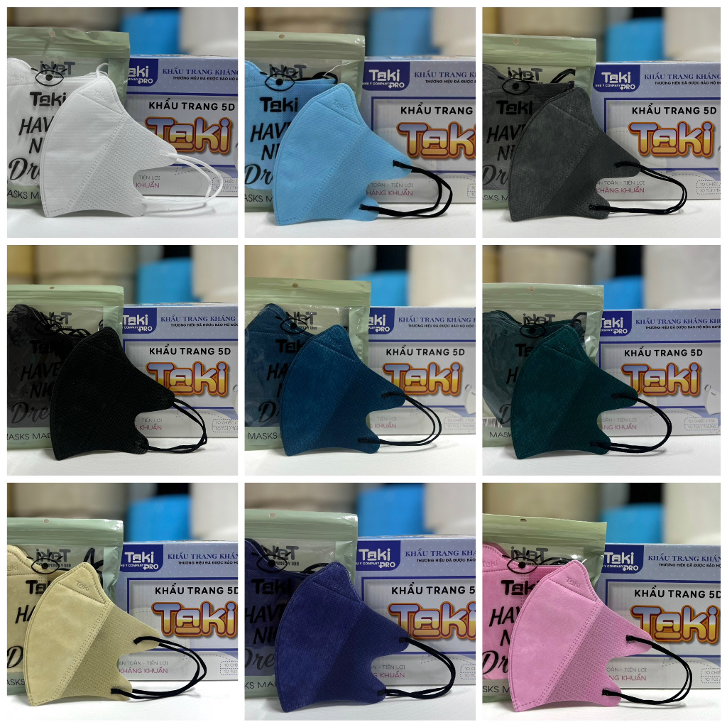 Thùng 100 Cái Khẩu trang 5D taki 3 lớp