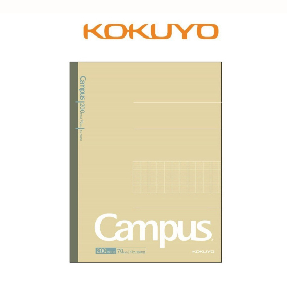 Tập Vở Học Sinh Kẻ 4 Ô Ly Gáy Keo 200 Trang Khổ A5 Kusumi Series Campus Kokuyo