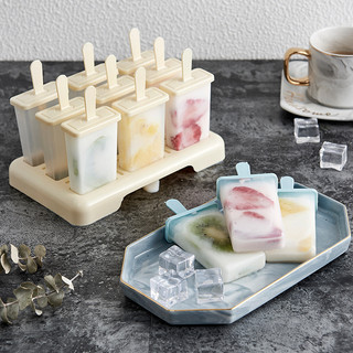 Khay làm kem nhựa khuôn làm kem que khuôn kem silicone bộ đồ dụng cụ làm kem cho bé có nắp kèm que tại nhà dễ thương