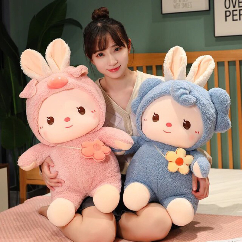 𝐇𝐎𝐓💥 Thú bông thỏ lông cừu cosplay siêu đáng yêu 💥Gấu bông nhập ngoại