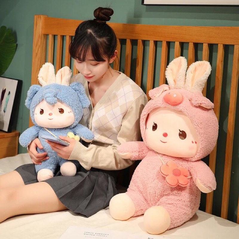 𝐇𝐎𝐓💥 Thú bông thỏ lông cừu cosplay siêu đáng yêu 💥Gấu bông nhập ngoại