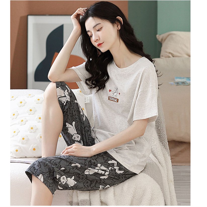Đồ bộ, đồ mặc nhà nữ tay ngắn quần lửng đáng yêu -MH5601