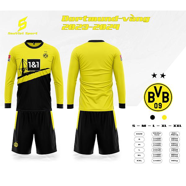 Bộ quần áo bóng đá clb Man City tay dài, Dortmund vàng tay dài mẫu mới nhất mùa 2023-2024 MC dài tay